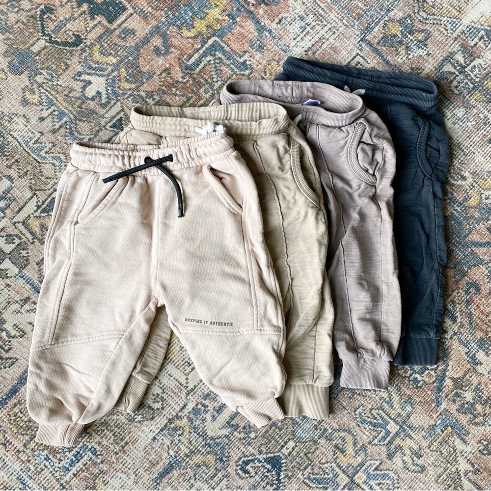 Zara Toddler Sweatpants size 2-3 years and 18-24 months - Beige and Black